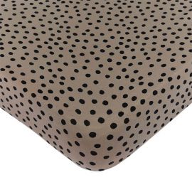 Fitted sheet baby crib bold dots Dark Brown