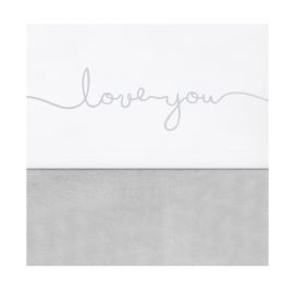 Jollein Love You Wieglaken Grey 75 x 100 cm