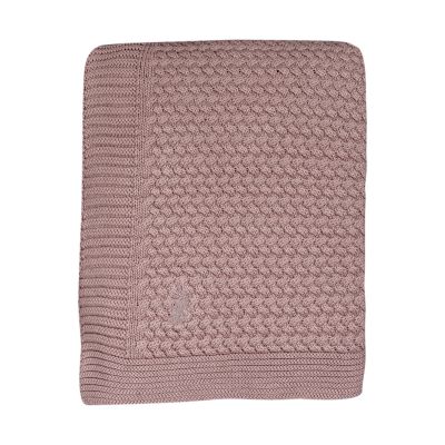 Soft knitted blanket toddler bed Pale Pink 110x140