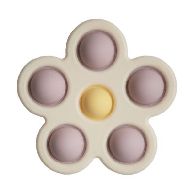 Mushie Fidget Toy Bloem Lilac / Daffodil / Ivory