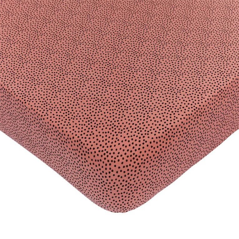 Fitted sheet toddler bed cozy dots Redwood